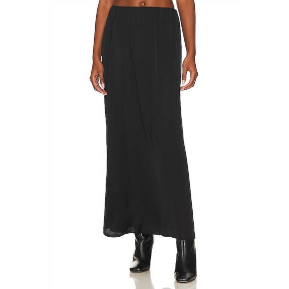 NEW DONNI. silky simple skirt in jet